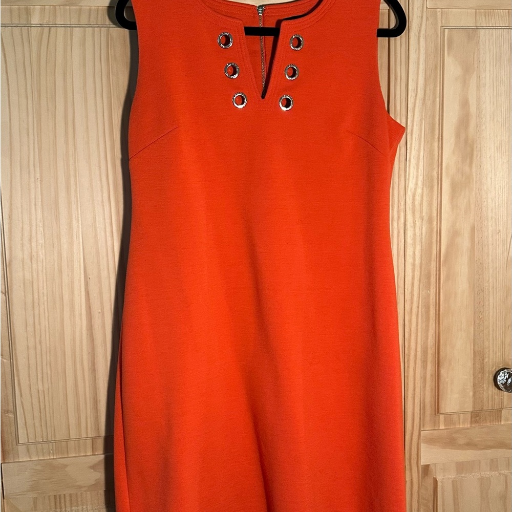 Tommy Hilfiger Orange Eyelet Mini Dress